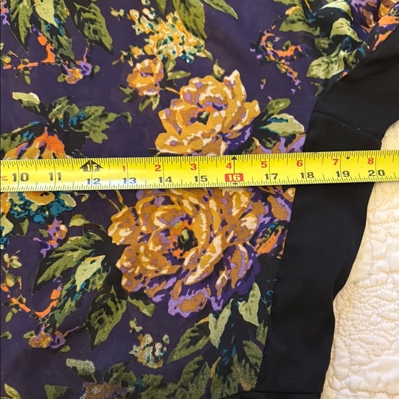 Bar III Multicolor Floral Peplum Blouse #553 - Picture 7 of 9